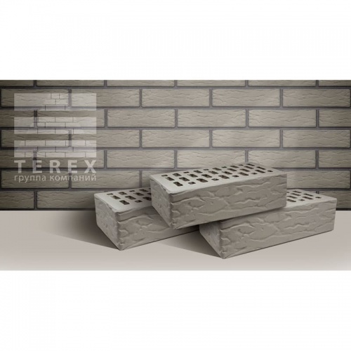 Кирпич TEREX одинарный (серый) рустик